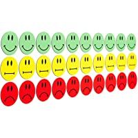 30 Multicolor Smiley Imanes (10 gruene Smileys sonriendo-10 amarillas Neutral Smileys-10 rojos Terrible Smileys…